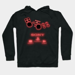 Red Glow PlayStation Controller Semi-Simplistic Hoodie